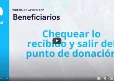 9 Chequear lo recibido y salir del punto de donación